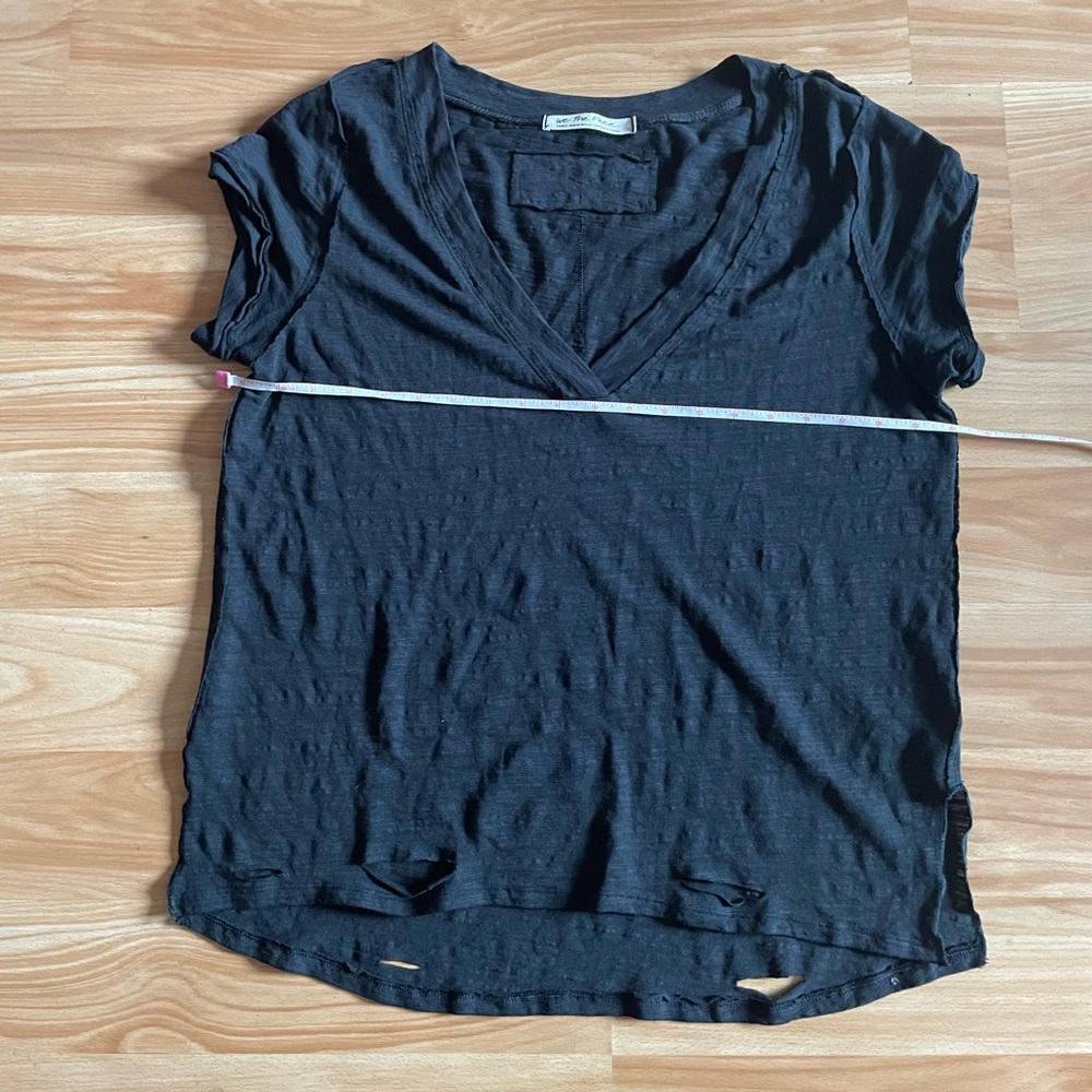 FREE PEOPLE We The Free Womens Black Tee Sundance - Sz S